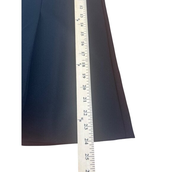 NYCC Black Pleated A-Line Skirt With Rhinestone Buttons & Waist Tie Size Medium - Picture 3 of 11